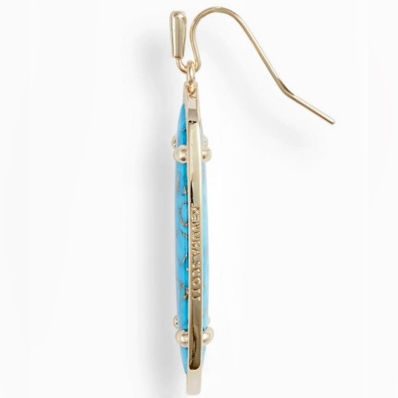 NEW Kendra Scott Elle Gold Drop Earrings in Bronze Veined Turquoise Magnesite - Picture 5 of 11